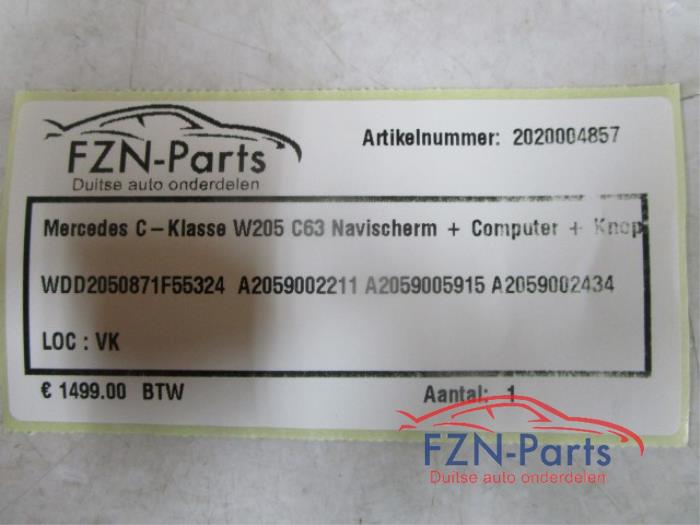 Mercedes-Benz C-Klasse W205 Navischerm + Computer + Knoppen WDD2050871F55324