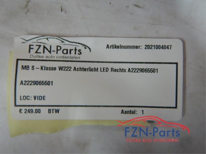 Mercedes-Benz W222 S-klasse Achterlicht LED Rechts