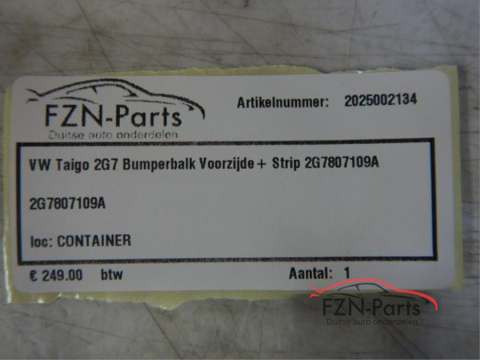 VW Taigo 2G7 Bumperbalk Voorzijde+Strip