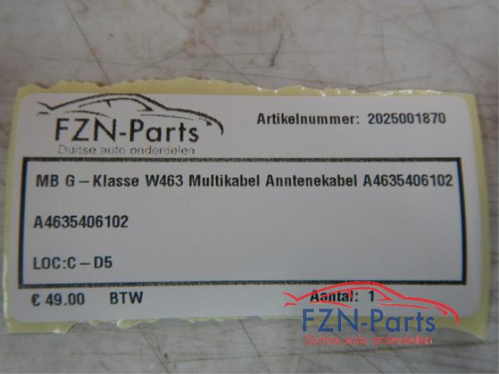 Mercedes-Benz G-klasse W463 Multikabel Antennekabel A4635406102 G 63 AMG 6x6 109310 01-12-2014 01-03-2018
G 65 AMG 59474 01-05-2012 01-04-2018
G 55 AMG (463.270, 463.271) 27063 01-08-2006 01-12-2012
350 Turbo GD (463.320, 463.321) 863 01-09-1991 01-08-1996
G 63 AMG (463.273) 55394 01-05-2012 01-03-2018
G 320 CDI (463.343) 20072 01-09-2006 01-12-2012
300 GE (463.227, 463.228) 942 01-09-1989 01-08-1993
250 GD (463.324, 463.325) 8547 01-06-1990 01-10-1992
G 320 (463.230, 463.231) 3951 01-09-1994 01-12-1997
G 300 Diesel (463.327, 463.328) 143391 01-09-1993 01-08-1994
200 GE (463.220) 55580 01-01-1990 01-07-1993
G 350 CDI (463.306, 463.340, 463.341)