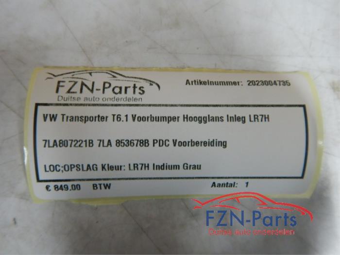 VW Transporter T6.1 Voorbumper Hoogglans Inleg LR7H 7LA807221B