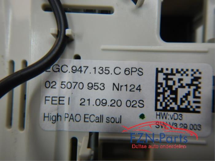 VW T-Roc Cabrio 2GC Binnenverlichting Zwart