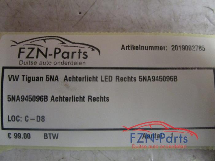 VW Tiguan 5NA Achterlicht LED Rechts