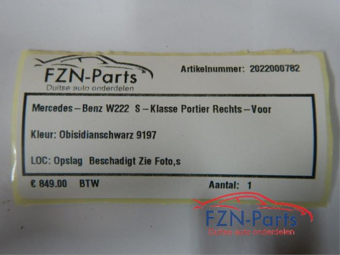 Portier 4Deurs rechts-voor Mercedes S-Klasse (22723025)