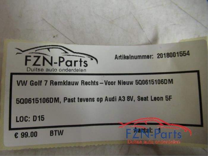 VW Golf 7 Remklauw Rechts-Voor Nieuw
