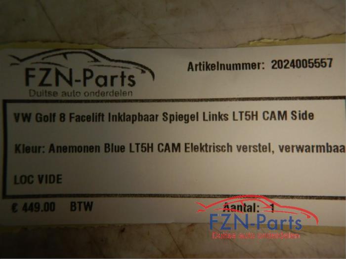 VW Golf 8 Facelift Inklapbaar Spiegel Links LT5H