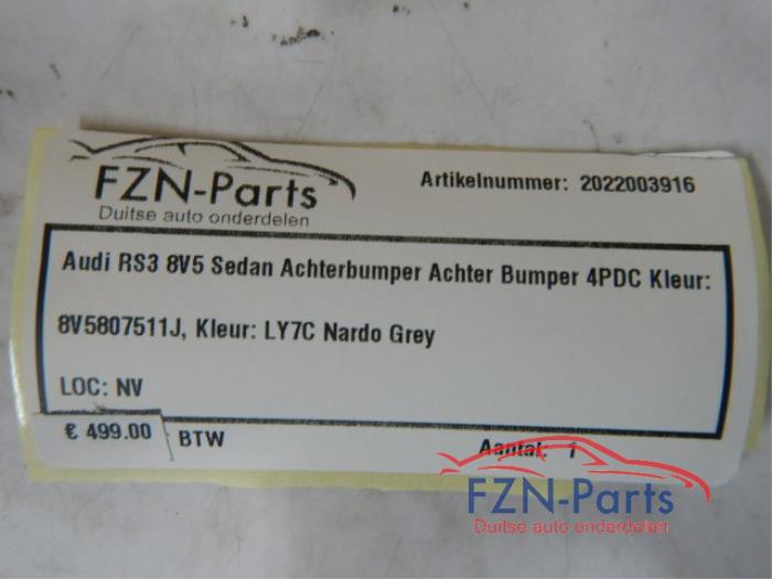 Audi A3 S3/S-Line 8V5 Sedan Achterbumper Achter Bumper 4PDC LY7C
