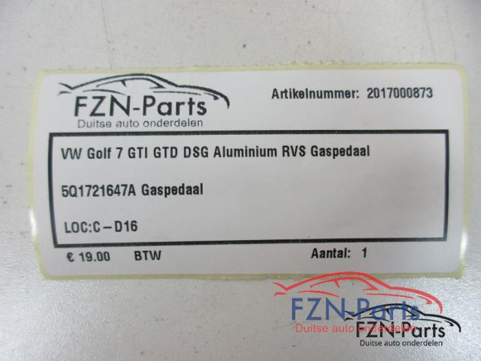 VW Golf 7 GTI GTD DSG Aluminium RVS Gaspedaal