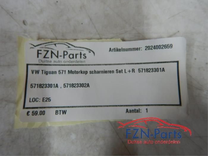 VW Tiguan 571 Motorkap Scharnieren Set L+R
