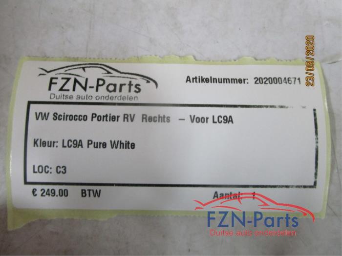 Portier 4Deurs rechts-voor Volkswagen Scirocco (22723092)