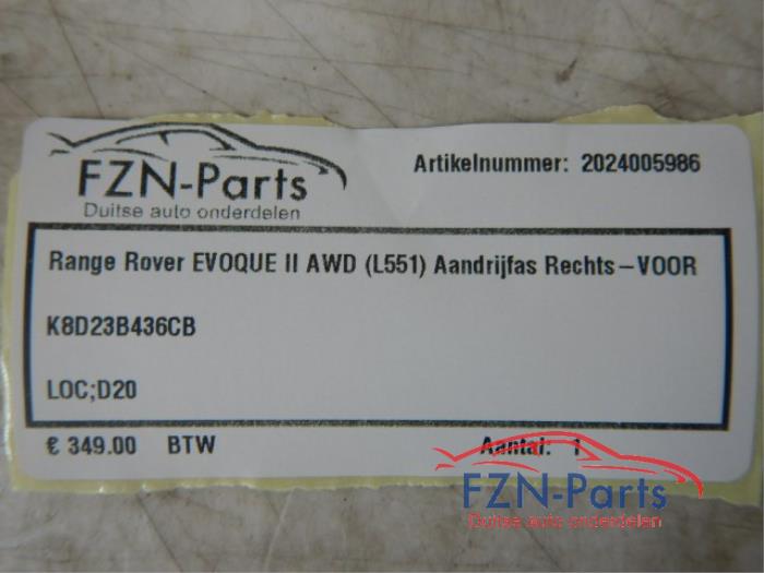 Aandrijfas rechts-voor Landrover Evoque (22725915)