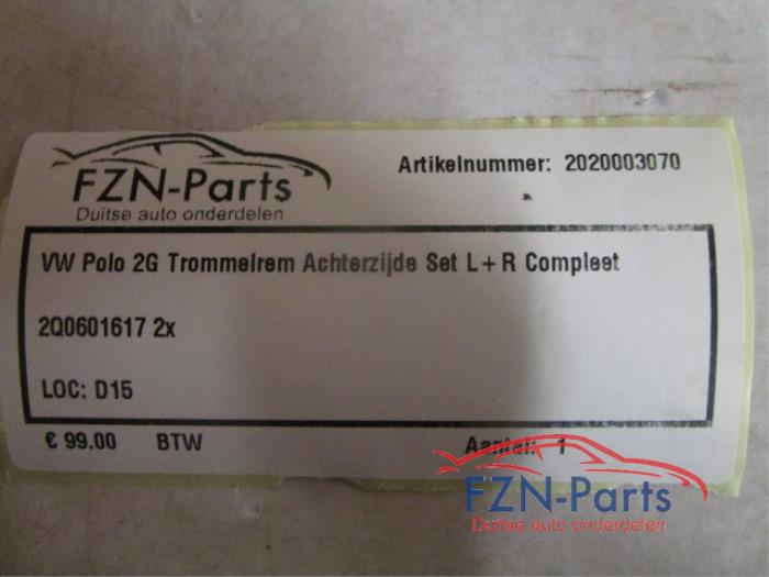 Remschijf achter Volkswagen Polo (22741882)