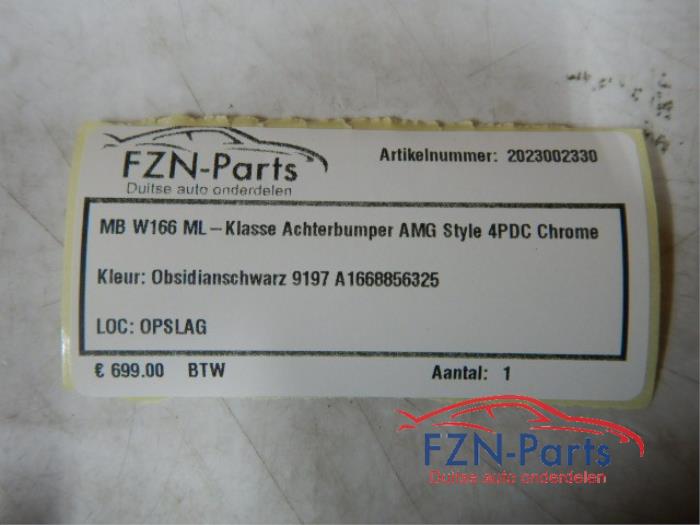 Mercedes-Benz W166 ML-Klasse Achterbumper AMG-Style 4PDC Chrome Kleur: Obsidianschwarz 9197