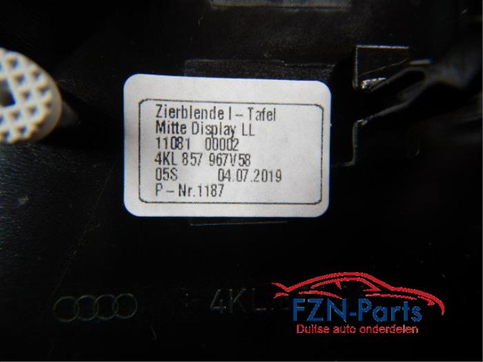 Audi E-Tron Inlegset Dashboard Hoogglans Zwart
