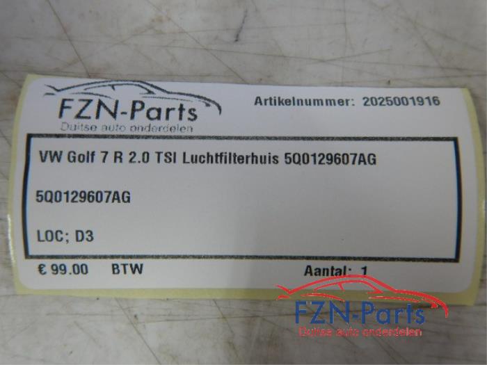 VW Golf 7 R 2.0 TSI Luchtfilterhuis