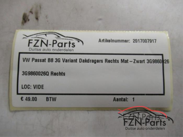 VW Passat B8 3G Variant Dakdragers Rechts Mat-Zwart