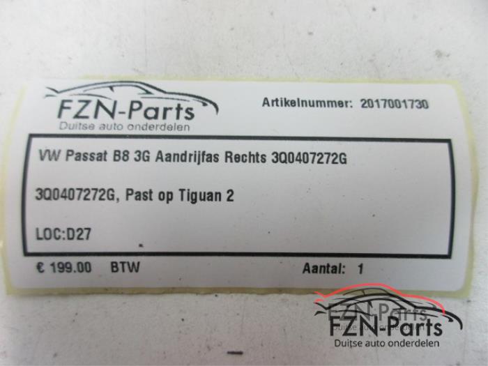 VW Passat B8 3G Aandrijfas Rechts