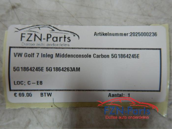 VW Golf 7 Inleg Middenconsole Carbon