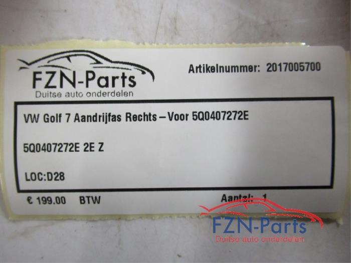 VW Golf 7 Aandrijfas Rechts-Voor