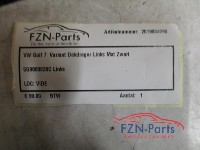 VW Golf 7 Variant Dakdrager Links Mat Zwart