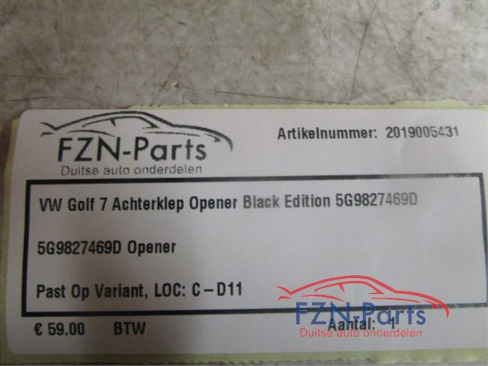 VW Golf 7 Achterklep Opener Black Edition