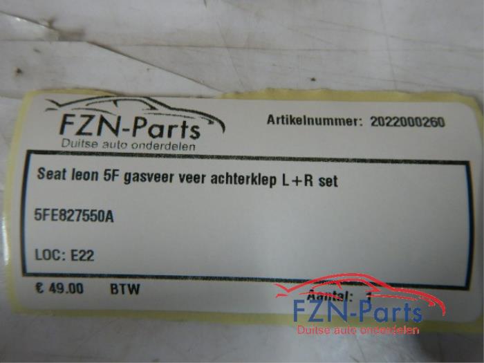 Seat Leon 5F Gasdrukveer Veer Achterklep L+R Set
