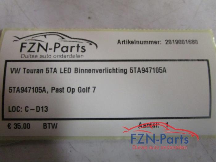 VW Touran 5TA Halogeen Binnenverlichting
