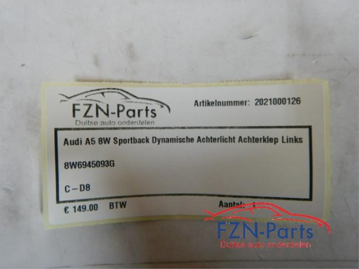 Audi A5 8W Sportback Dynamische Achterlicht Achterklep Links