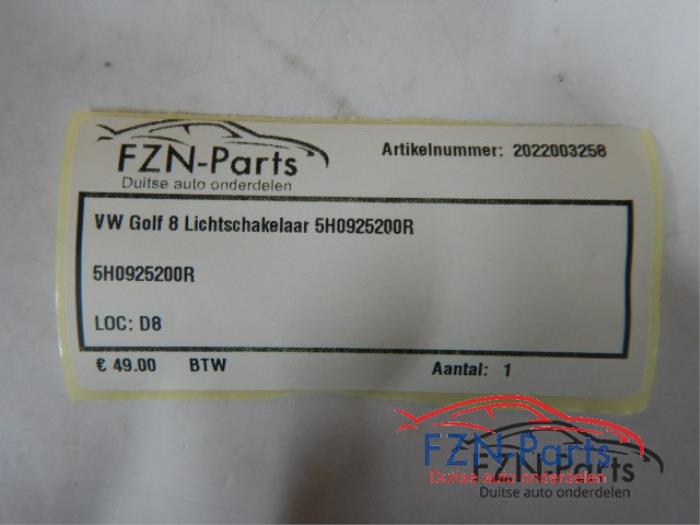 VW Golf 8 Lichtschakelaar Gevarenlicht