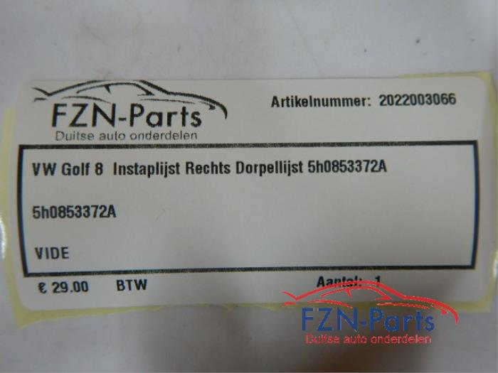 VW Golf 8 Instaplijst Rechts Dorpellijst