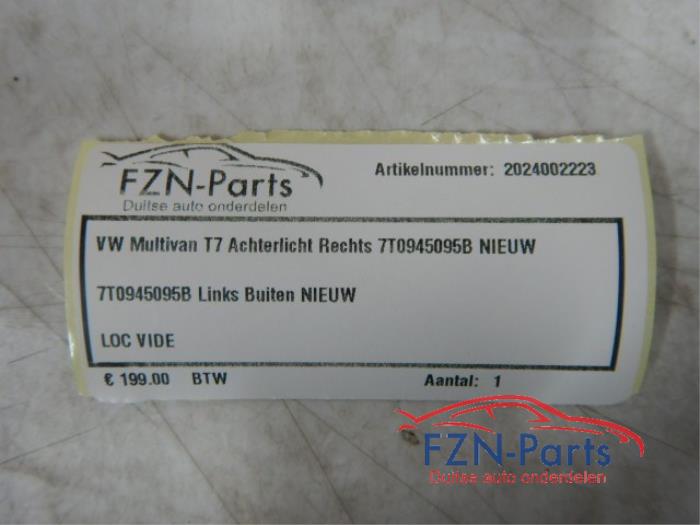 Achterlicht links Volkswagen Transporter (22724740)