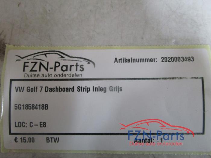 VW Golf 7 Dashboard Strip Inleg Grijs