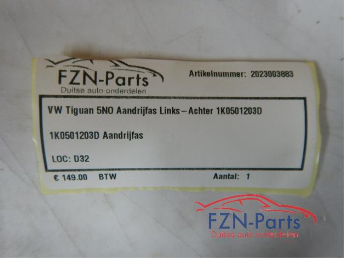 VW Tiguan 5N0 Aandrijfas Links-achter