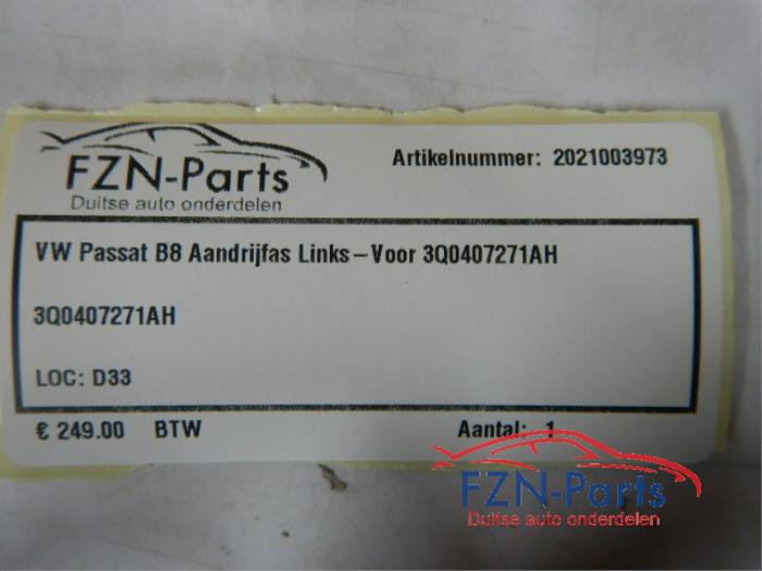 VW Passat B8 Aandrijfas Links-voor