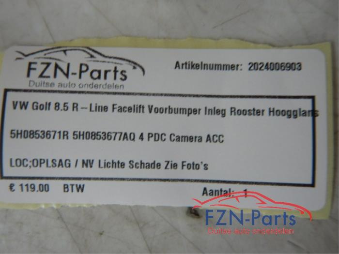 VW Golf 8.5 Facelift R-Line Voorbumper Inleg Rooster Hoogglans