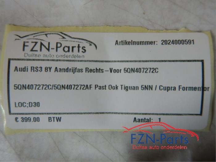 Audi RS3 8Y Aandrijfas Rechts-voor