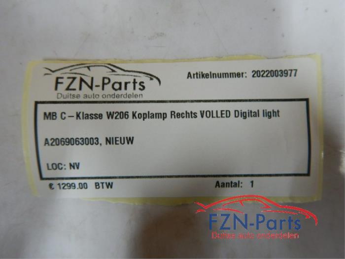 Mercedes-Benz C-Klasse W206 Koplamp Rechts VOLLED Digital Light