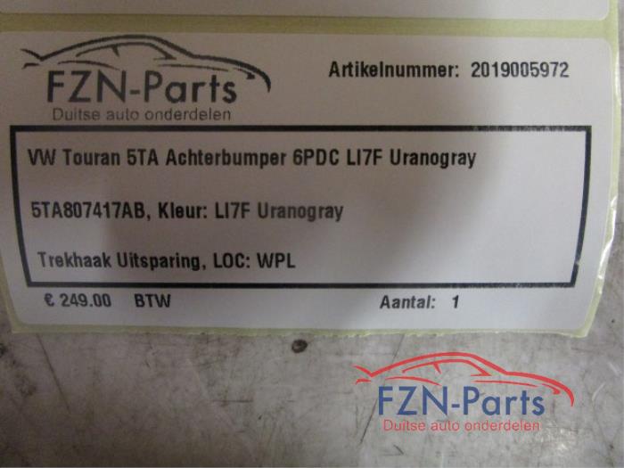 VW Touran 5TA Achterbumper 6PDC LI7F