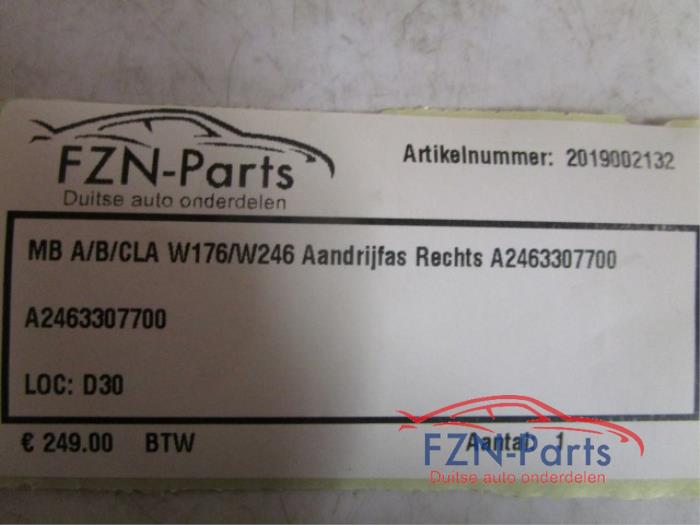 Aandrijfas rechts-voor Mercedes A-Klasse (22725888)