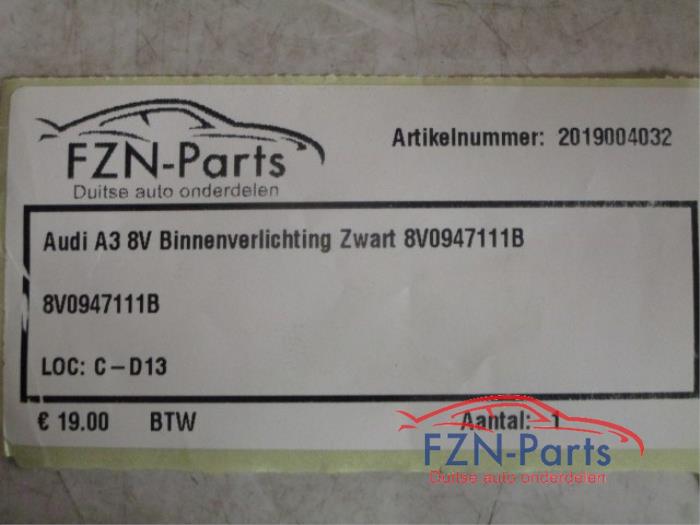 Audi A3 8V Binnenverlichting Zwart