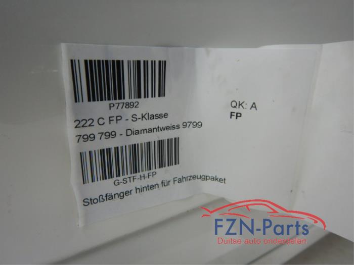 Mercedes-Benz S-Klasse W222 Achterbumper 6PDC Kleur: 9799 Diamantweiss