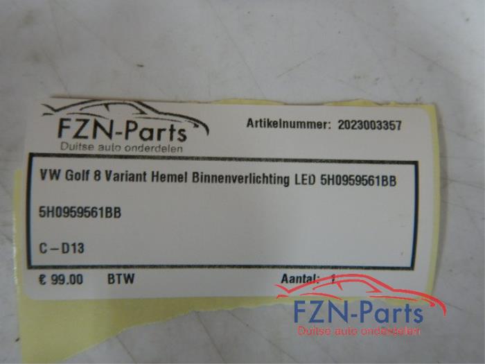 Binnenverlichting voor Volkswagen Golf (22738152)