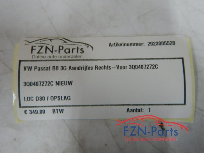 VW Passat B8 3G Aandrijfas Rechts-Voor