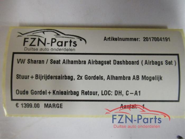 Airbag set + dashboard Volkswagen Sharan (22727721)