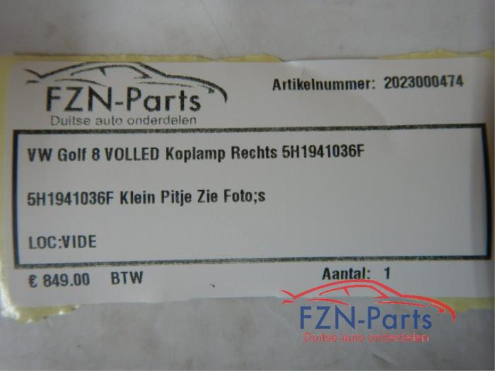 VW Golf 8 VOLLED Koplamp Rechts