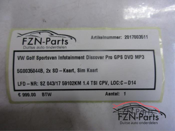 Navigatie Module Volkswagen Golf Sportsvan (22745295)