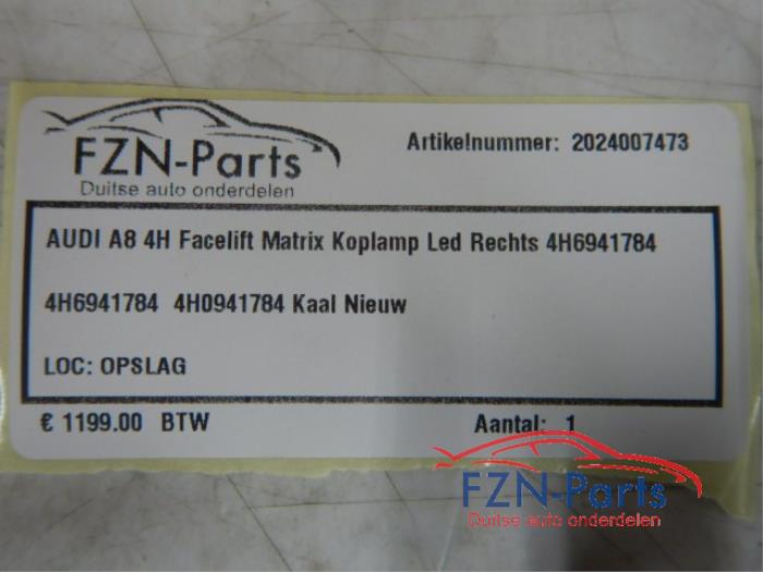Audi A8 4H Facelift Koplamp Rechts Matrix Led