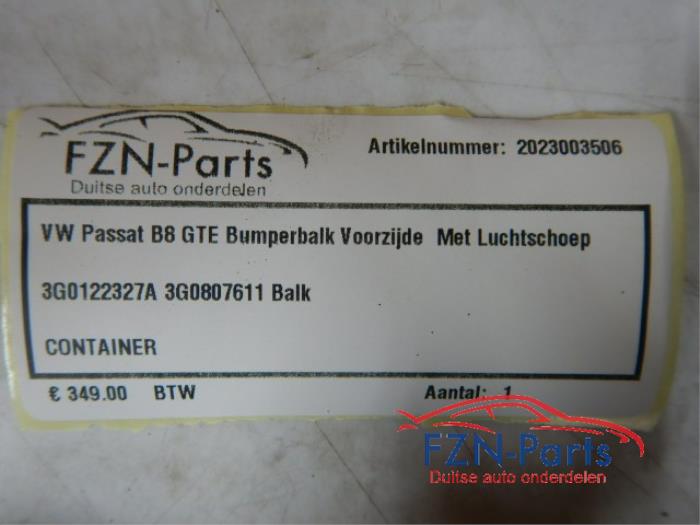 VW Passat B8 GTE Bumperbalk Voorzijde met Luchtschoep