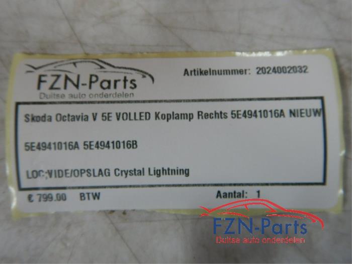 Koplamp rechts Skoda Octavia (22722992)