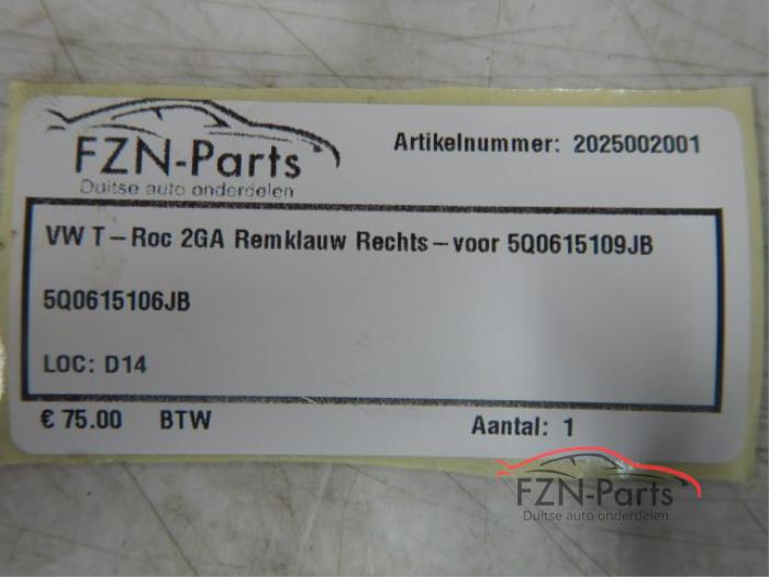 Remklauw (Tang) rechts-voor Volkswagen T-Roc (22732363)
